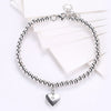 Simple Heart Beaded Sterling Silver Bracelet