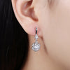Sterling Silver Pave Swarovski Leverback Earrings