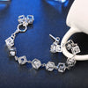 Sterling Silver 10.00 CT Crystals RUBIX CUBE Bracelet