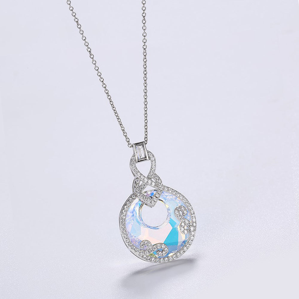 5.00 CT Aurora Borealis Stone Sterling Silver Swarovski Crystal Inception Necklace, Necklaces, Golden NYC Jewelry, Golden NYC Jewelry jewelryjewelry deals, swarovski crystal jewelry, groupon jewelry,, jewelry for mom,