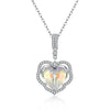 5.00 CT Aurora Borealis Stone Sterling Silver Swarovski Crystal Enchanting Heart Necklace, Necklaces, Golden NYC Jewelry, Golden NYC Jewelry jewelryjewelry deals, swarovski crystal jewelry, groupon jewelry,, jewelry for mom,