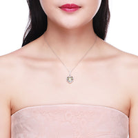 5.00 CT Aurora Borealis Stone Sterling Silver Swarovski Crystal Enchanting Heart Necklace, Necklaces, Golden NYC Jewelry, Golden NYC Jewelry jewelryjewelry deals, swarovski crystal jewelry, groupon jewelry,, jewelry for mom,