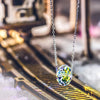 Sterling Silver Cluster Aurora Borealis Necklace
