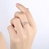 Sterling Silver Thin Lining Swarovski Open Ring