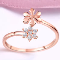 Sterling Silver Swarovski Crystal Floral Adjsutable Ring