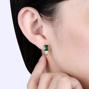 Simulated Emerald Twisted Leverback Earrings - Golden NYC Jewelry www.goldennycjewelry.com fashion jewelry for women