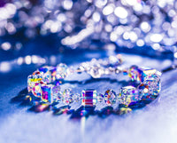 3 Piece Aurora Borilles Set With Crystals in 18K White Gold Plated