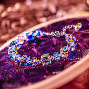 Auroa Boriles Cube and Sphere Adjustable Bracelet in 18K White Gold Plated, Bracelet, Golden NYC Jewelry, Golden NYC Jewelry  jewelryjewelry deals, swarovski crystal jewelry, groupon jewelry,, jewelry for mom,