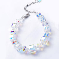 Aurora Borealis Magnificent Cube With Swarovski Crystals - 3 Piece Set with Luxe Box