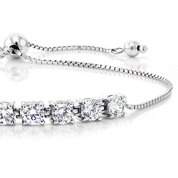 Halo Stud Earring with Adjustable Tennis Bracelet made With Swarovski Crystals with Luxe Box - 18K Gold