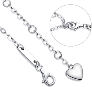 White Austrian Elements Infinite Pendant Chain Bracelet in 14K White Gold Plating