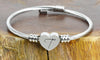 SOLID STAINLESS-STEEL HEART INITIAL CABLE BANGLE - ALL LETTERS