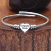 SOLID STAINLESS STEEL Heart Cable Initial Bracelet - Letters A-Z