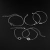 5 Piece Pav'e Loveknot Elements Pav'e Bracelet Silver Set