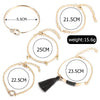 Black Tassel Pav'e 5 Piece Bracelet Set