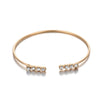 White Crystal Celestial 4 PC Bangle Set in 14K Gold