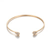 White Crystal Celestial 4 PC Bangle Set in 14K Gold