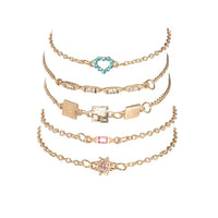 5 Piece Cute & Kitschy Pave Minimalist Bracelet Set