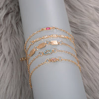 5 Piece Cute & Kitschy Pave Minimalist Bracelet Set