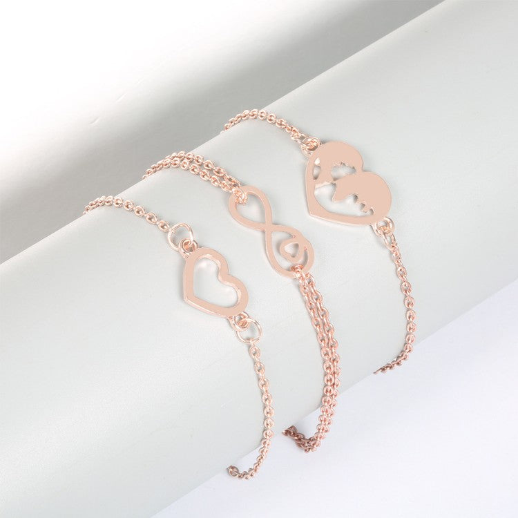 Love & Peace in the World Rose Gold 3 Piece Set