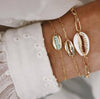 Turquoise Sea-Shell 3 Piece Bracelet Set in 14K Gold