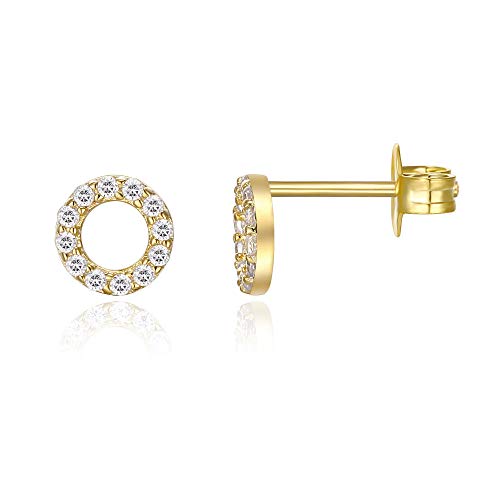 6mm Pave Disc Stud Earring with Swarovski Crystals - 14K Gold Plated, Earring, Golden NYC Jewelry, Golden NYC Jewelry  jewelryjewelry deals, swarovski crystal jewelry, groupon jewelry,, jewelry for mom,