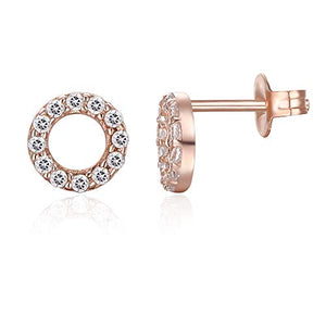 6mm Pave Disc Stud Earring with Swarovski Crystals - 14K Rose Gold Plated, Earring, Golden NYC Jewelry, Golden NYC Jewelry  jewelryjewelry deals, swarovski crystal jewelry, groupon jewelry,, jewelry for mom,