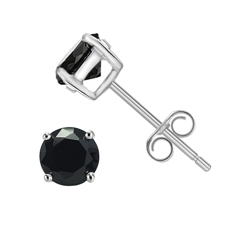 Black Onyx Embellished with Swarovski Crystals 7mm Stud Earringin 18K White Gold Plated, Earring, Golden NYC Jewelry, Golden NYC Jewelry jewelryjewelry deals, swarovski crystal jewelry, groupon jewelry,, jewelry for mom,