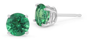 Green Swarovski Crystal 6mm Stud Earring 14K White Gold Plated - 1.00 CT, Earring, Golden NYC Jewelry, Golden NYC Jewelry  jewelryjewelry deals, swarovski crystal jewelry, groupon jewelry,, jewelry for mom,
