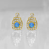 Oceanic Opal Double Halo Stud Earrings Made With Austrian Elements in 18K Gold Plating