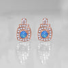 Oceanic Opal Double Halo Stud Earrings Made With Swarovski Elements in 18K Gold Plating
