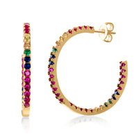 Candy Lover Rainbow Pave Swarovski Hoop Earring (3 Colors available), Earring, Golden NYC Jewelry, Golden NYC Jewelry jewelryjewelry deals, swarovski crystal jewelry, groupon jewelry,, jewelry for mom,