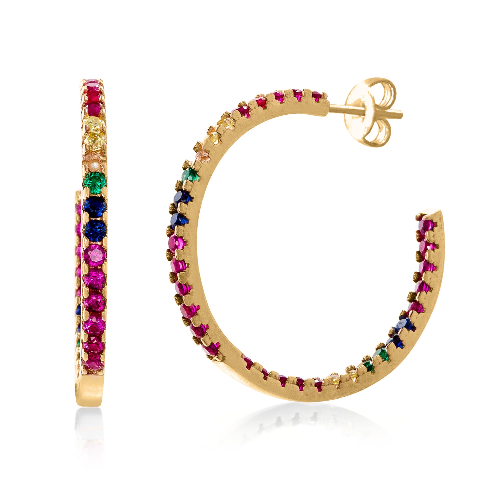 Candy Lover Rainbow Pave Swarovski Hoop Earring (3 Colors available), Earring, Golden NYC Jewelry, Golden NYC Jewelry jewelryjewelry deals, swarovski crystal jewelry, groupon jewelry,, jewelry for mom,