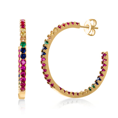 Candy Lover Rainbow Pave Swarovski Hoop Earring (3 Colors available), Earring, Golden NYC Jewelry, Golden NYC Jewelry jewelryjewelry deals, swarovski crystal jewelry, groupon jewelry,, jewelry for mom,