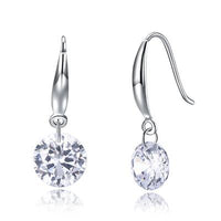 Naked Drill Drop Swarovski Crystal Earringin 18K White Gold Plated