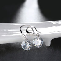 Naked Drill Drop Swarovski Crystal Earringin 18K White Gold Plated