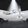 Austrian Crystal Drill Drop Earring in 18K White Gold Plated