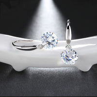 Stunning Swarovski Crystal Drill Drop Earring in 18K White Gold Plated