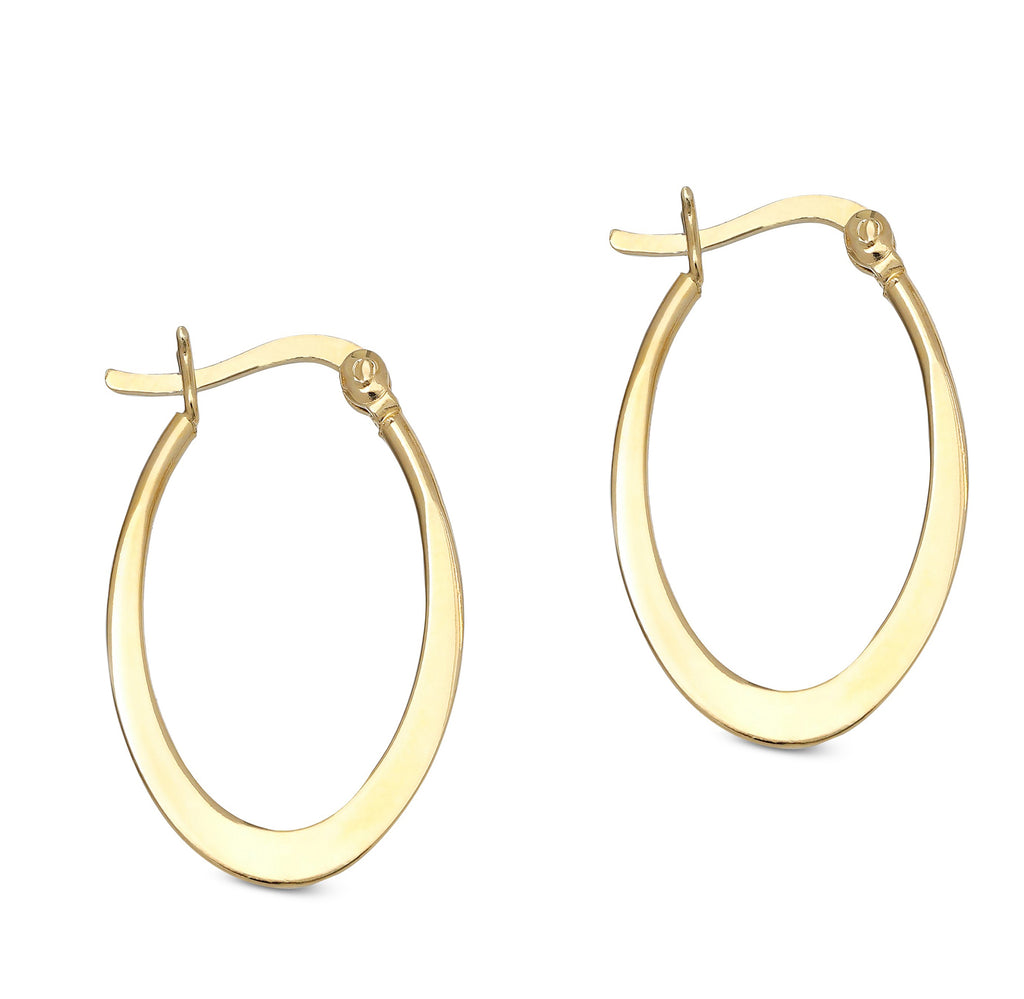 Flat Oval Hoop Earring with French Lockin 18K Gold Plated, Earring, Golden NYC Jewelry, Golden NYC Jewelry  jewelryjewelry deals, swarovski crystal jewelry, groupon jewelry,, jewelry for mom,