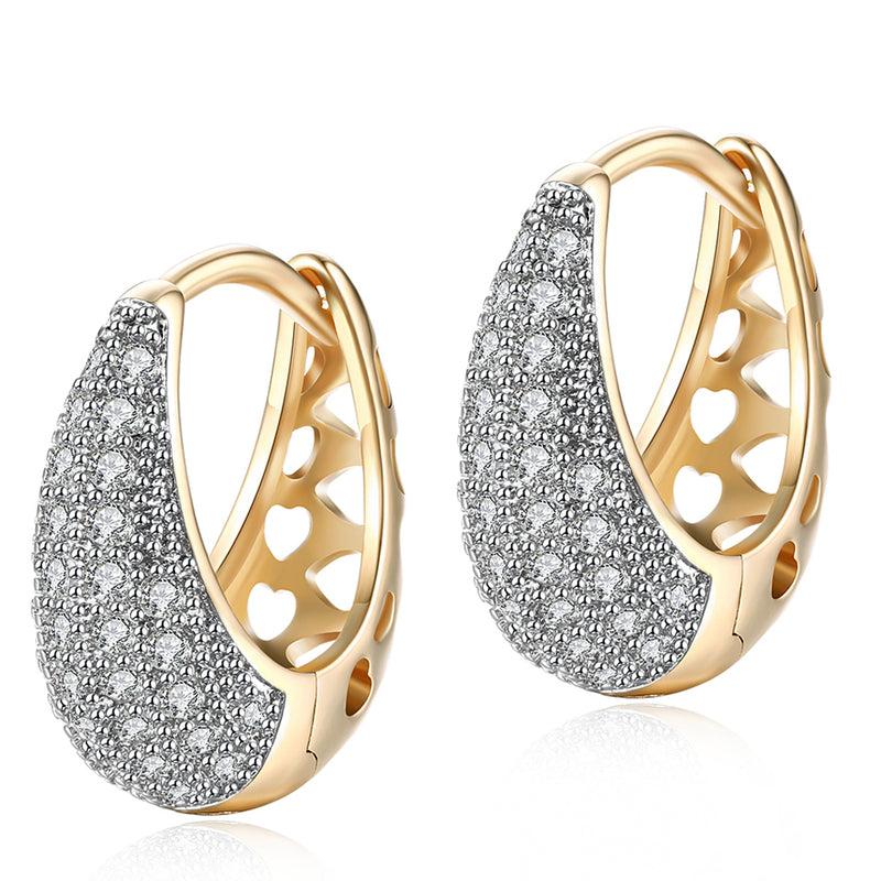 26 Stone Teardrop Pave Huggie Earringin 18K White Gold Plated, Earring, Golden NYC Jewelry, Golden NYC Jewelry  jewelryjewelry deals, swarovski crystal jewelry, groupon jewelry,, jewelry for mom,