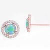 Oceanic Opal Blue Studs Martini Studs in 14K Rose Gold