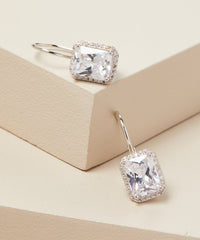 Classic Leverback Rectangle Drop Earring