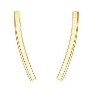 Pav'e Austrian Elements Curved Bar Studs in 14K White Gold