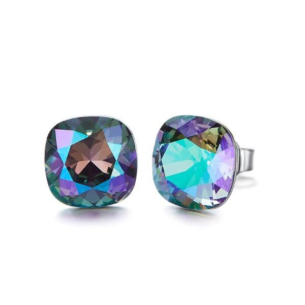 The Northern Lights Aurora B Changing Colors Stud 18K White Gold Plated