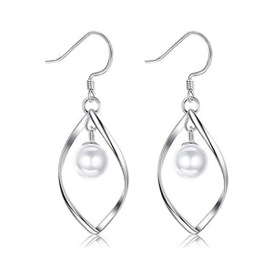Freshwater Pearl Dangle Earrings in 18K White Gold Plated, , Golden NYC Jewelry, Golden NYC Jewelry  jewelryjewelry deals, swarovski crystal jewelry, groupon jewelry,, jewelry for mom,