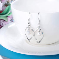 Freshwater Pearl Dangle Earrings in 18K White Gold Plated, , Golden NYC Jewelry, Golden NYC Jewelry jewelryjewelry deals, swarovski crystal jewelry, groupon jewelry,, jewelry for mom,