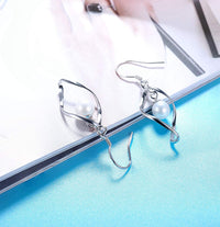 Freshwater Pearl Dangle Earrings in 18K White Gold Plated, , Golden NYC Jewelry, Golden NYC Jewelry jewelryjewelry deals, swarovski crystal jewelry, groupon jewelry,, jewelry for mom,