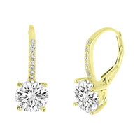 Pave Leverback Earrings in 18K Gold with Swarovski Elements by Golden NYC ( 3 Colors)