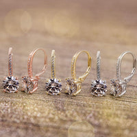Pave Leverback Earrings in 18K Gold with Swarovski Elements by Golden NYC ( 3 Colors)