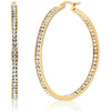 3" Classic Inside Out Pave Hoop Earring